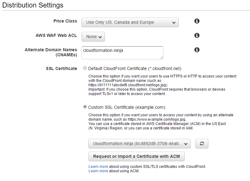 CloudFront Distribution Settings, Part II